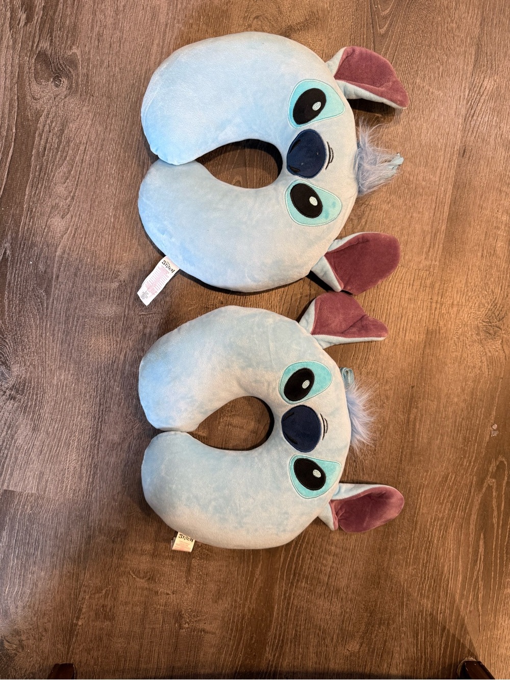 Plush Blue Stitch-Inspired Kids Travel Neck Pillow - Soft Support